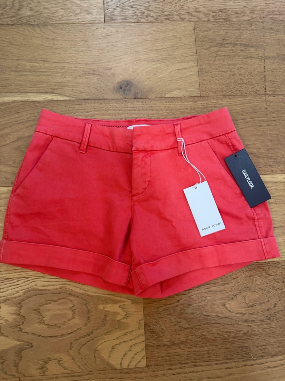 Dear John Coral-Red Cuffed Women’s Hampton Shorts 29 NWT